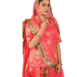 Gajri Pink Aari Sequins Work Poshak Set (Unstitched) | Pure Georgette Odhna | Jaipurio Ethnic Wear